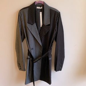 Two toned pinstripe blazer